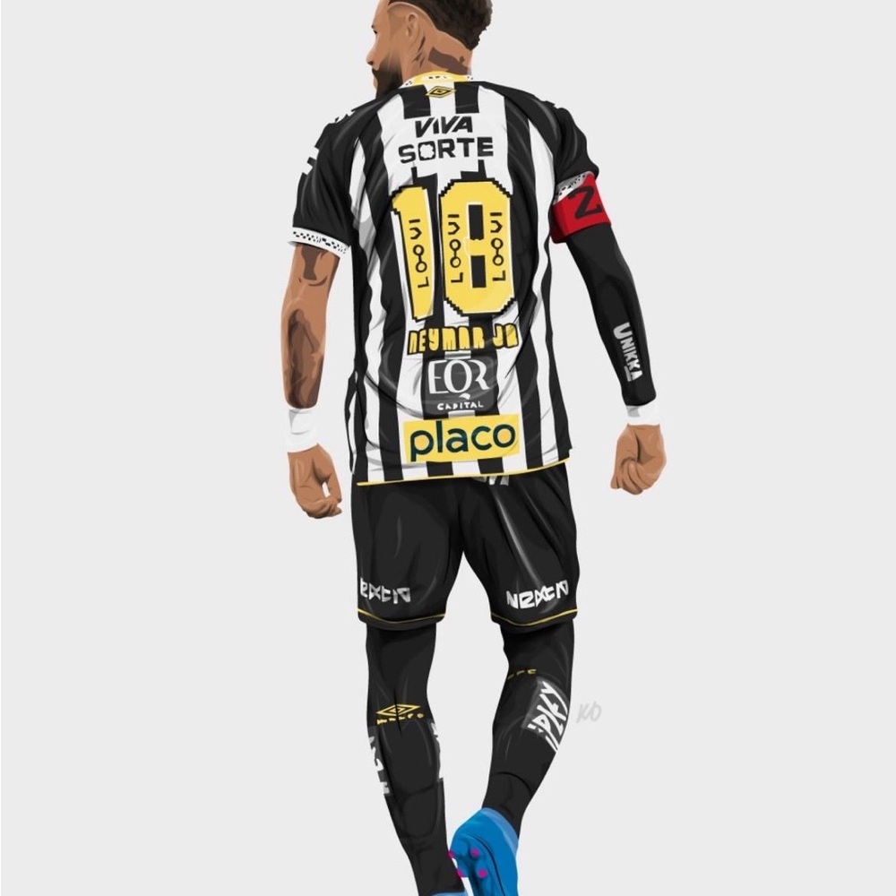 Umbro Black and Gold Soccer Jersey Santos Brasil Neymar #10 ⚽️💥